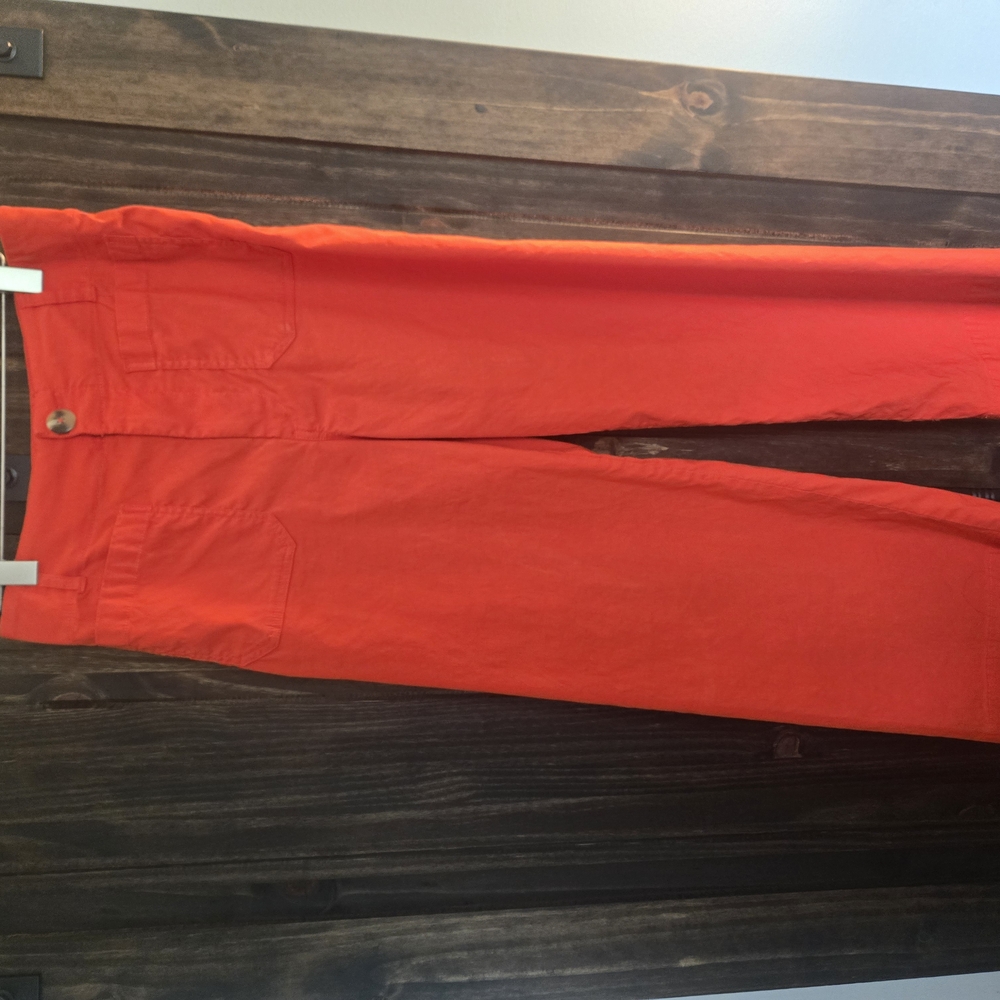 Maeve Bold Red Straight Leg Pants